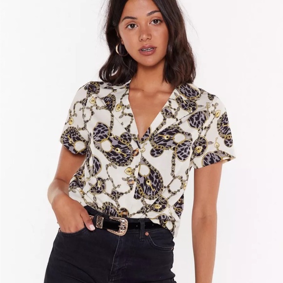 Nasty Gal Tops - Nothing’s Gonna Chain My Love Relaxed Shirt